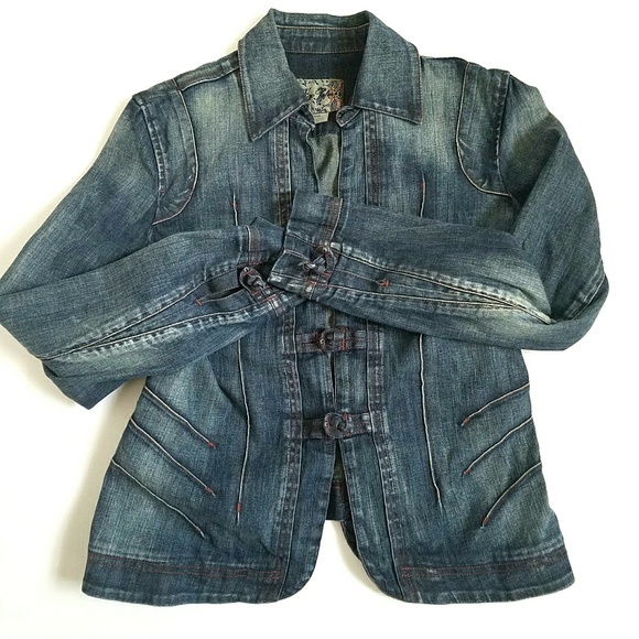 indigo palms denim jacket